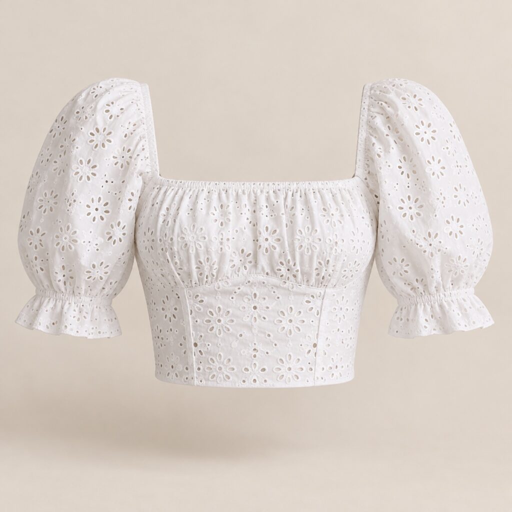 Blusa Cropped Laise Bordada