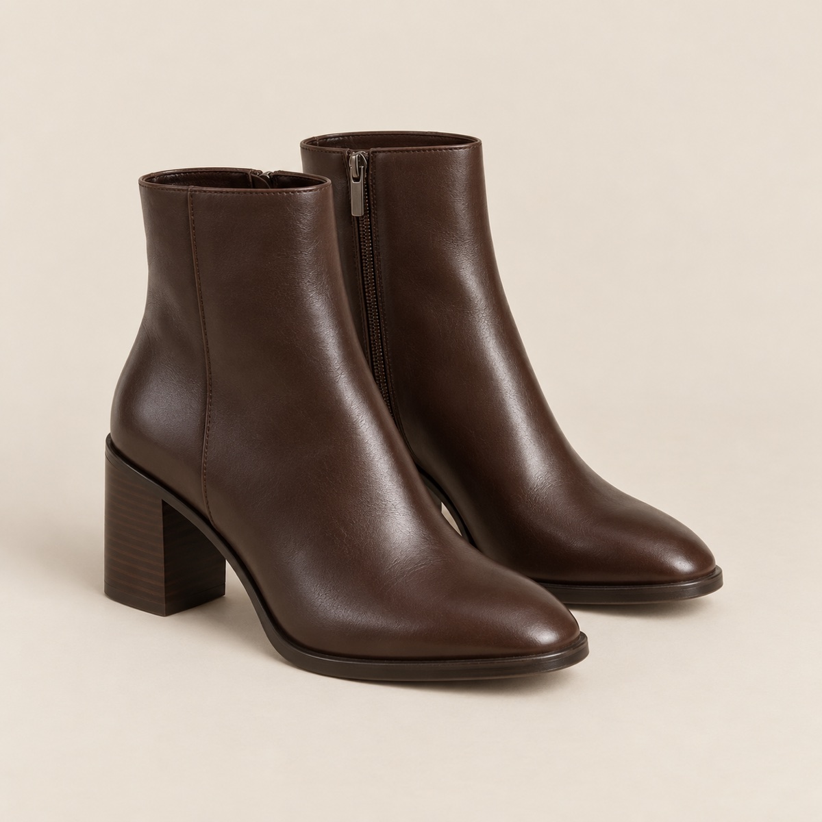 Bota Cano Curto Couro Café