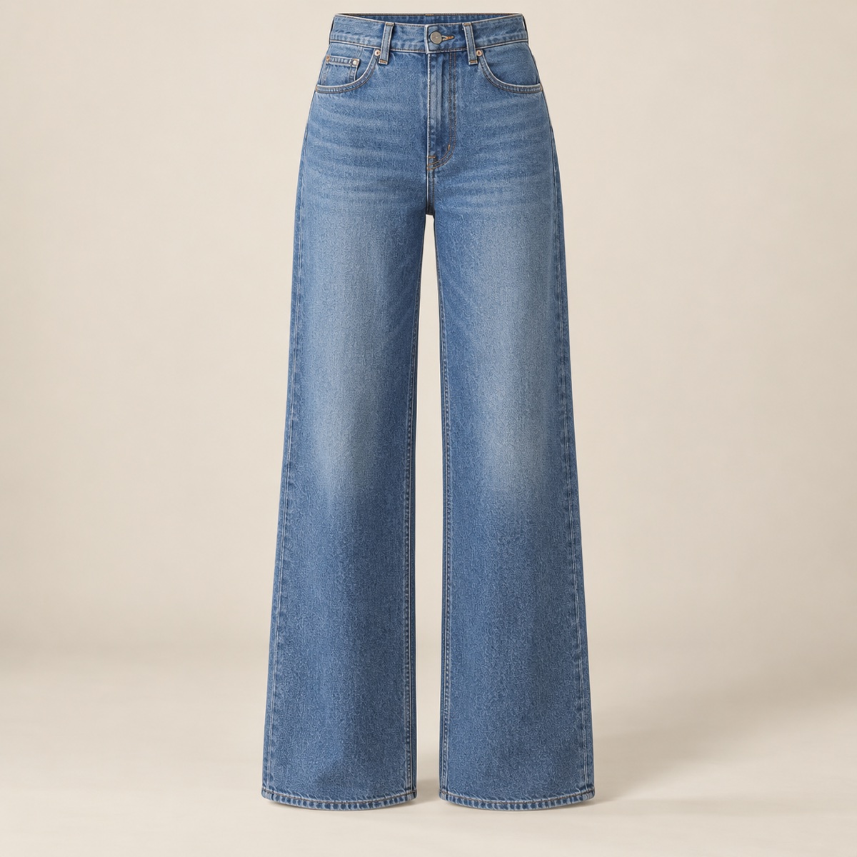 Calça Jeans Wide Leg Azul Médio