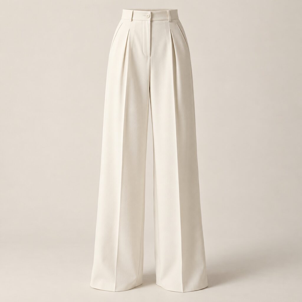 Calça Pantalona Alfaiataria Creme