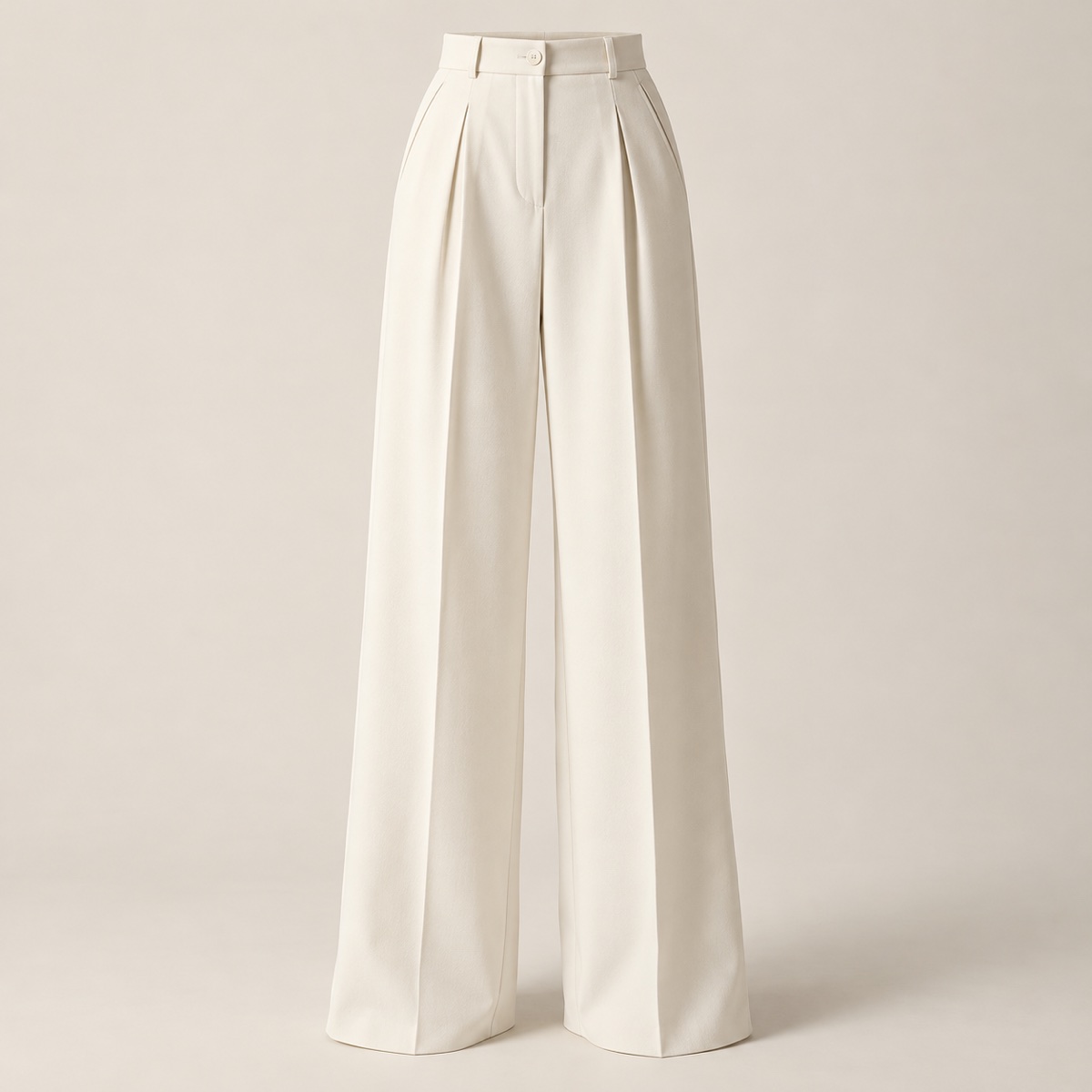 Calça Pantalona Alfaiataria Creme
