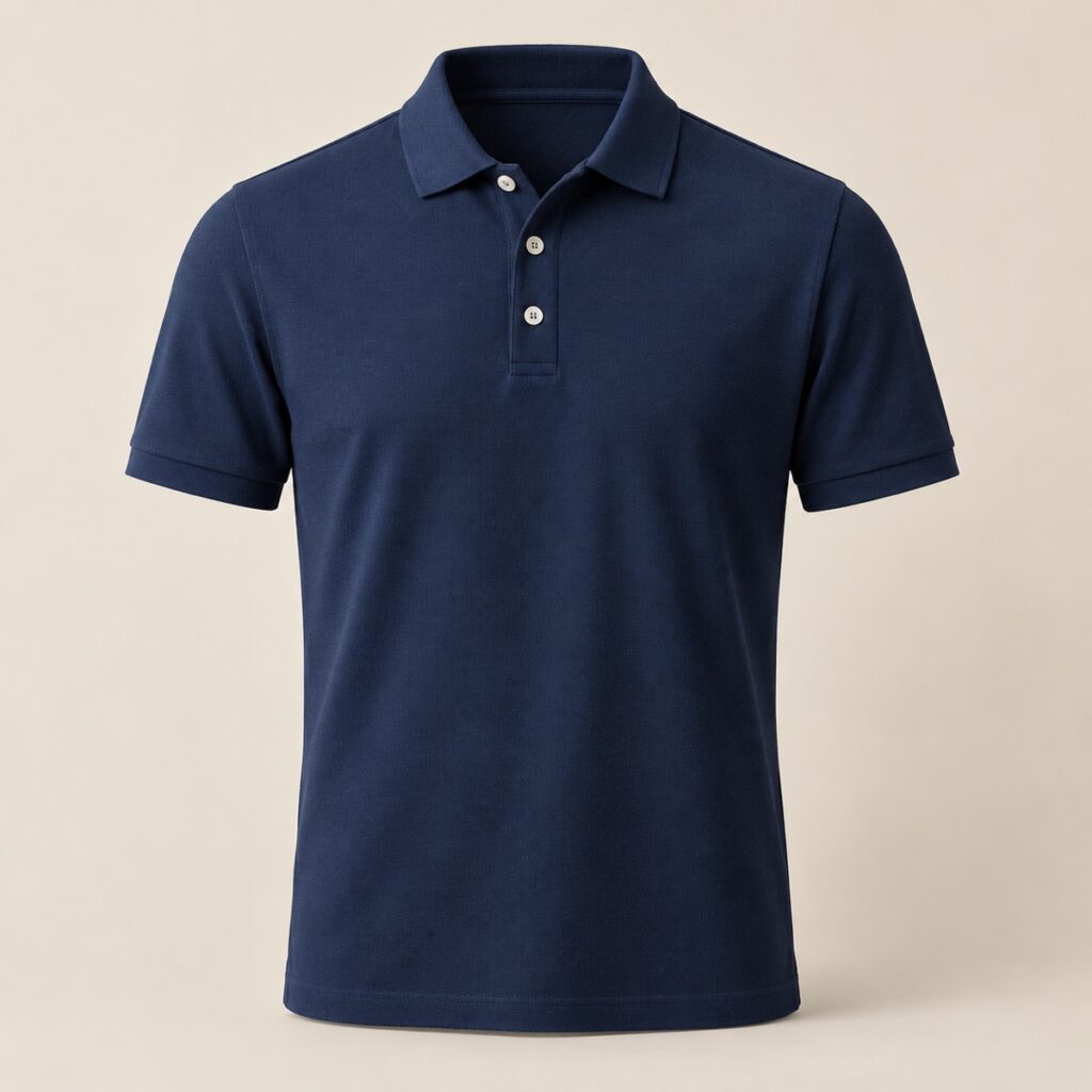 Polo Piquet Masculina Marinho