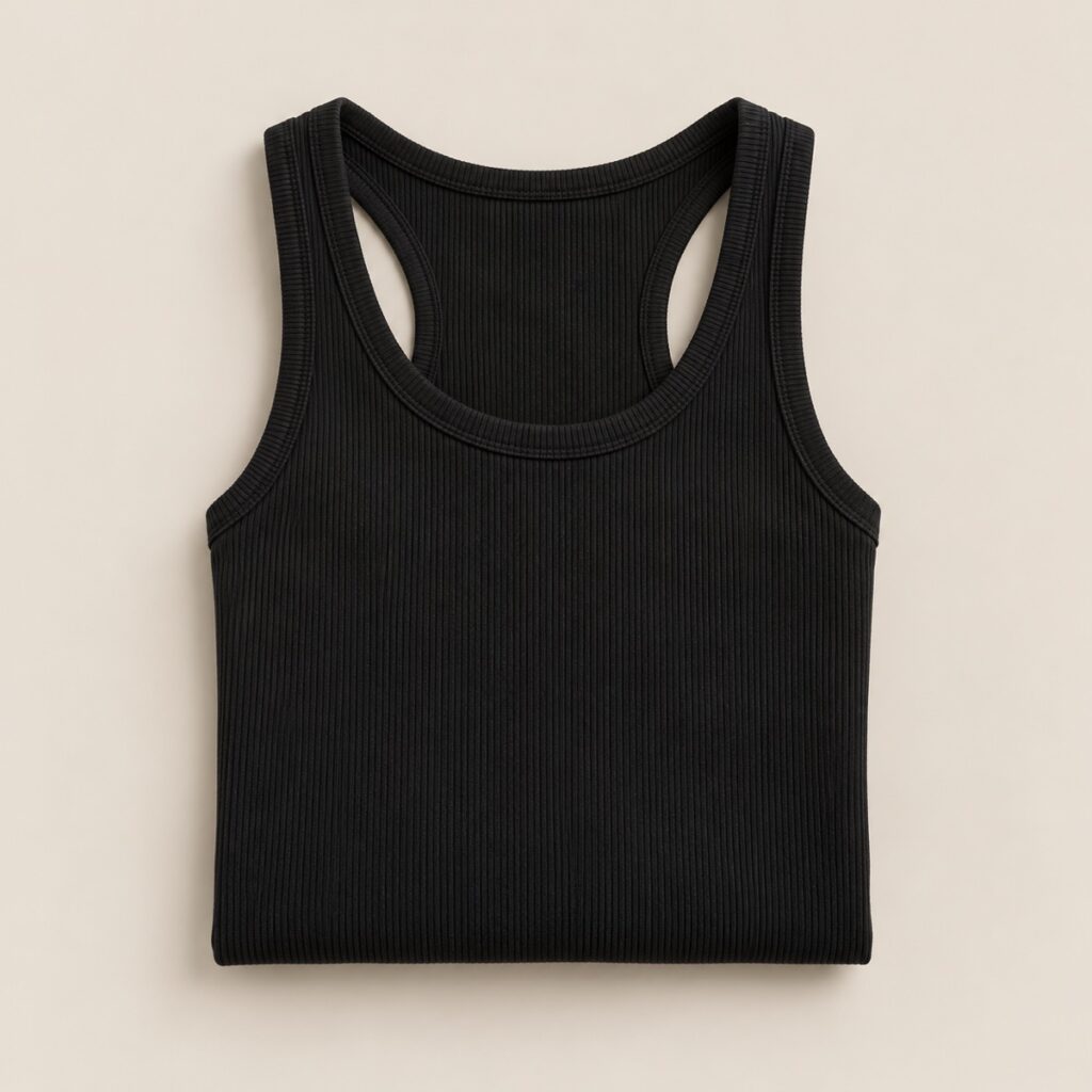 Regata Canelada Essencial – Preto