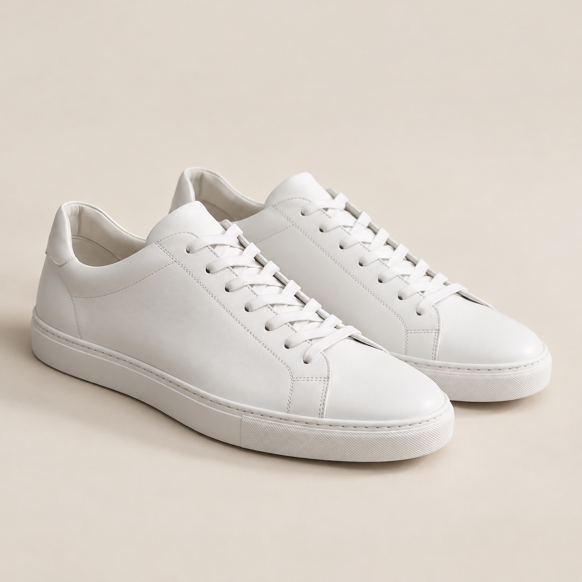 Tênis Couro Branco Minimal