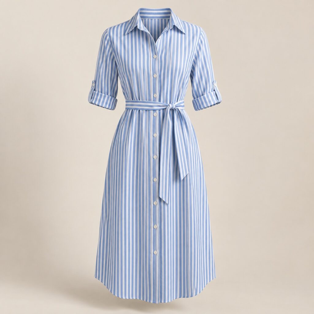 Vestido Chemise Listrado Brisa