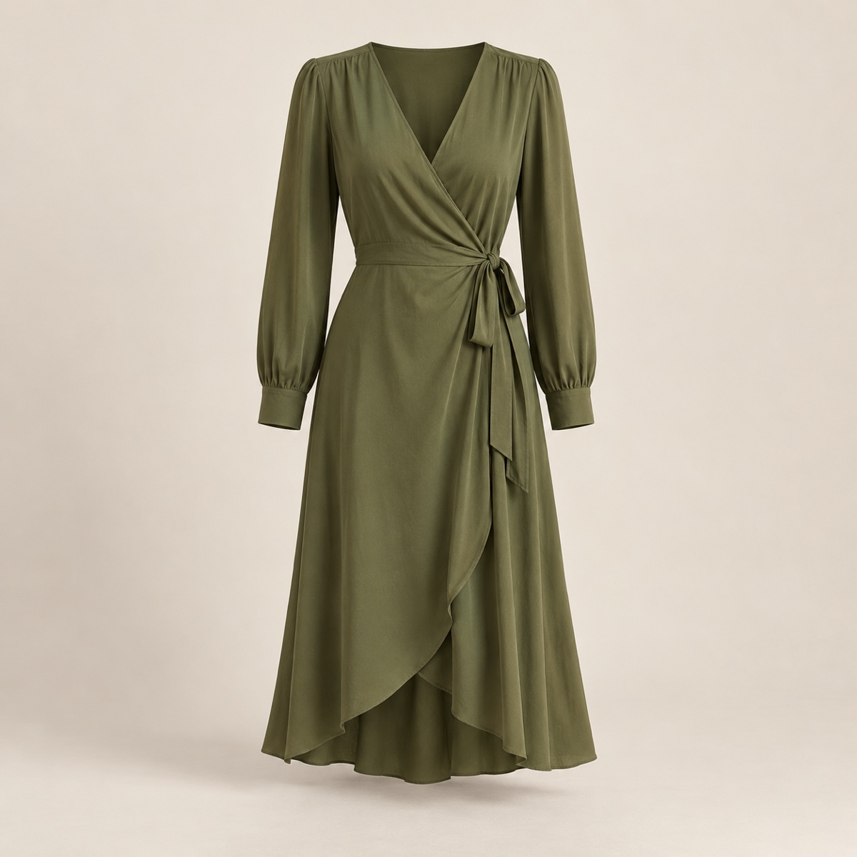 Vestido Envelope Viscose Oliva
