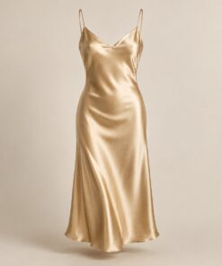 Vestido Slip Cetim Noite – Champagne