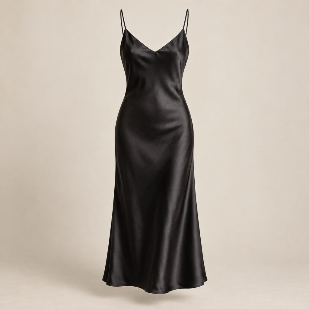 Vestido Slip Cetim Noite – Preto