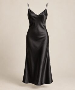 Vestido Slip Cetim Noite – Preto