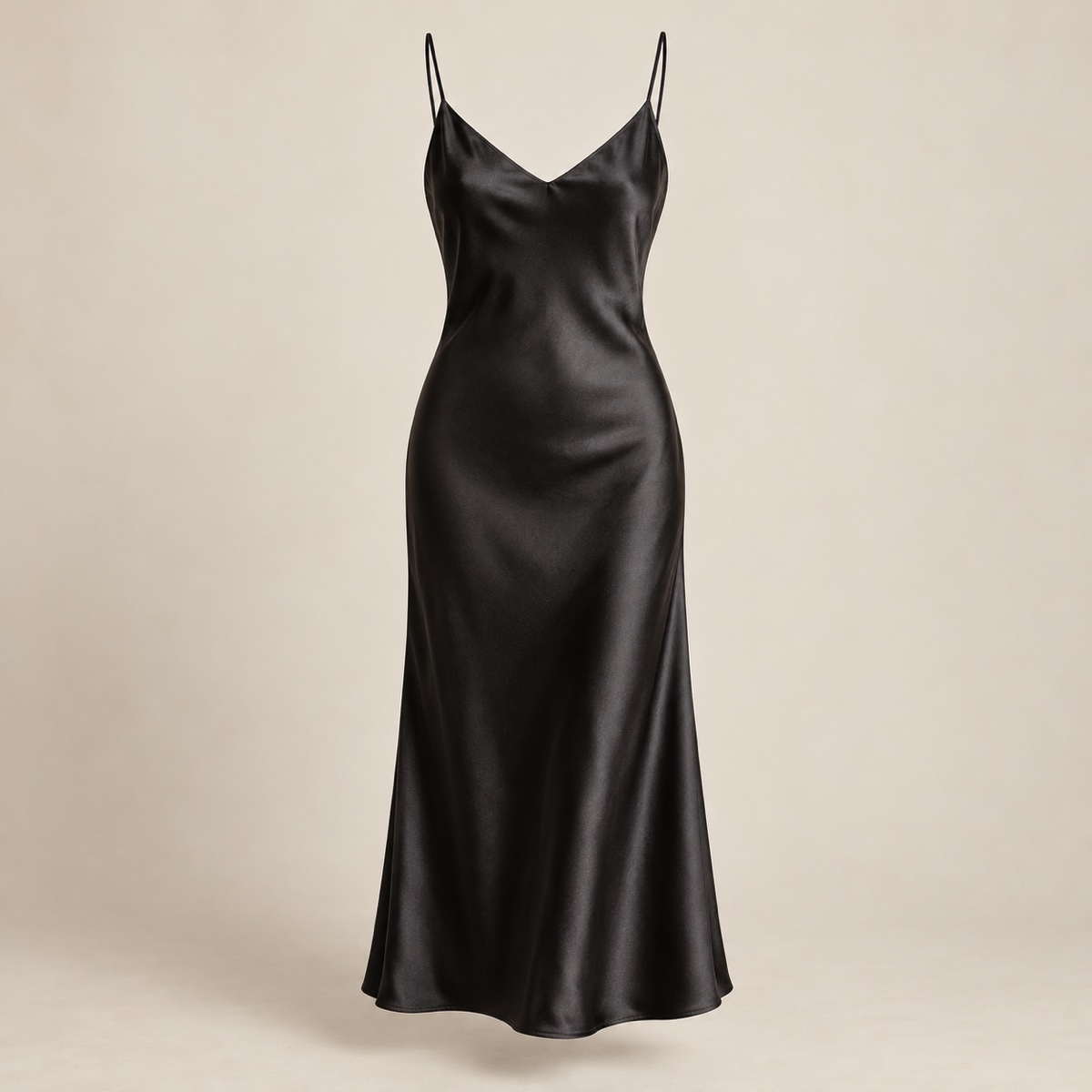 Vestido Slip Cetim Noite – Preto